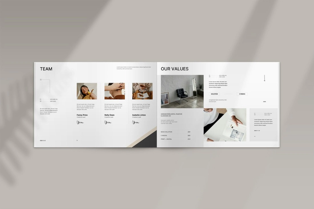 设计师设计作品集排版InDesign模板