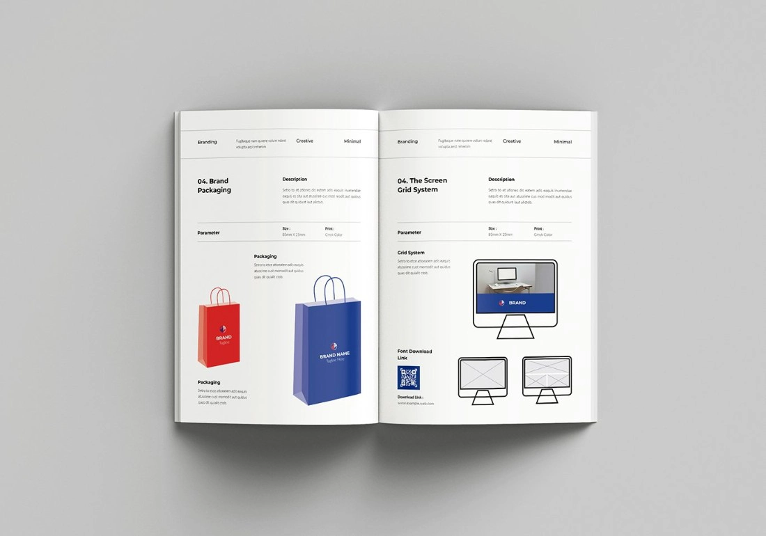 创意品牌指南排版布局InDesign模板