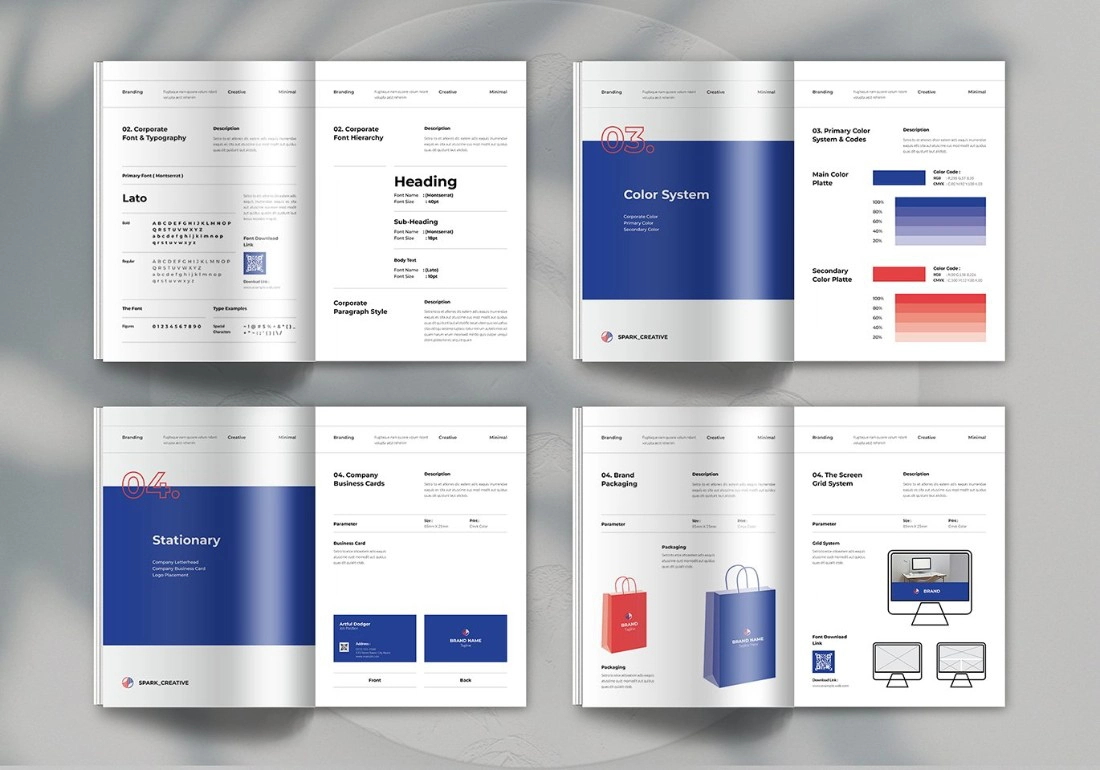 创意品牌指南排版布局InDesign模板