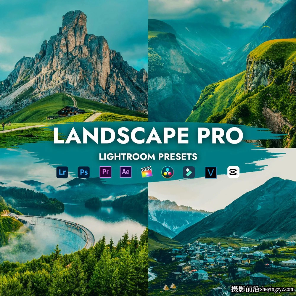 无人机航拍风光大片调色LR预设及LUT预设LANDSCAPE PRO PRESETS