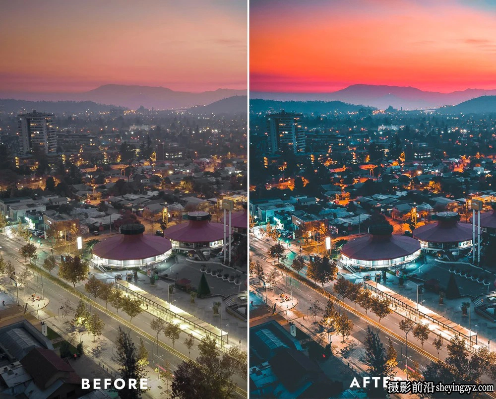城市风光无人机航拍摄影调色LR预设及LUT以上 CITY DRONE PRESETS