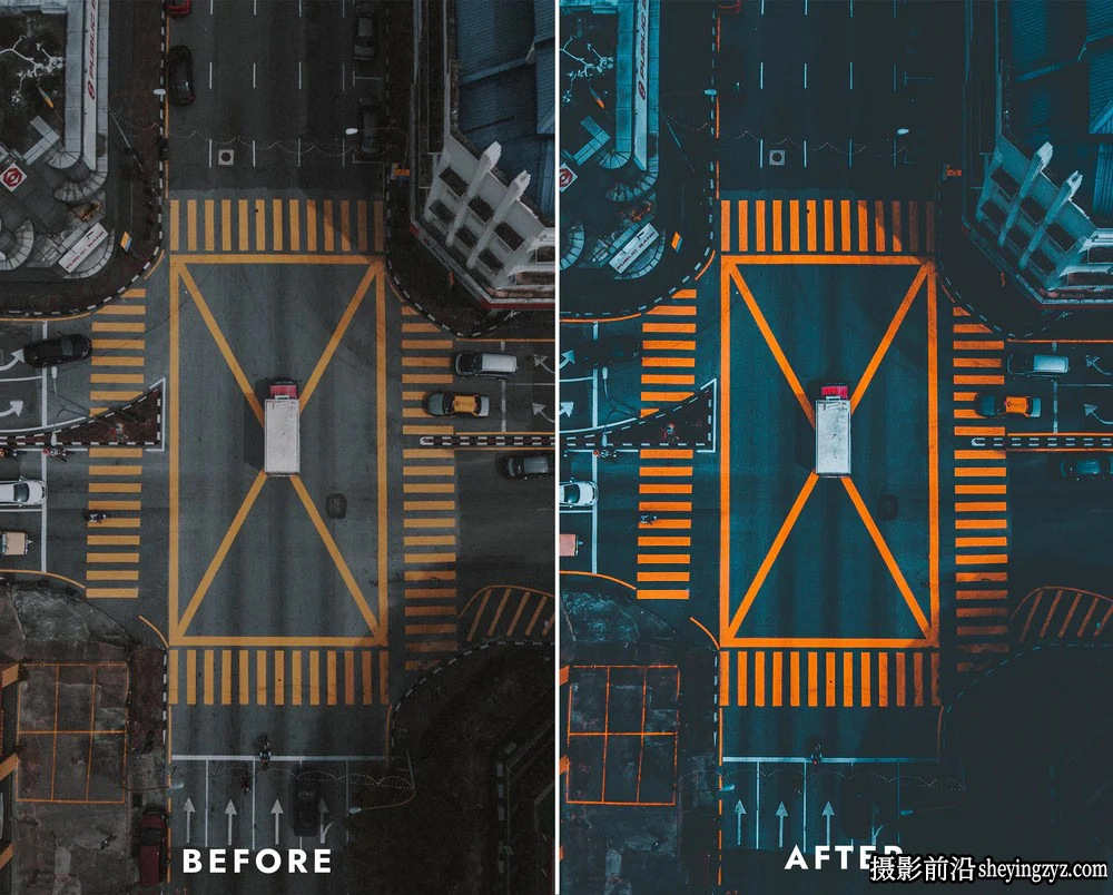 城市风光无人机航拍摄影调色LR预设及LUT以上 CITY DRONE PRESETS