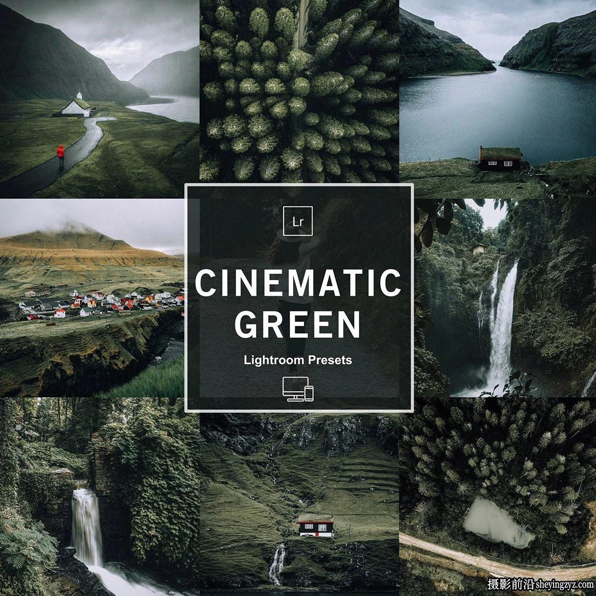 无人机航拍黑暗电影风光LR预设 MePresets-Cinematic Green Presets