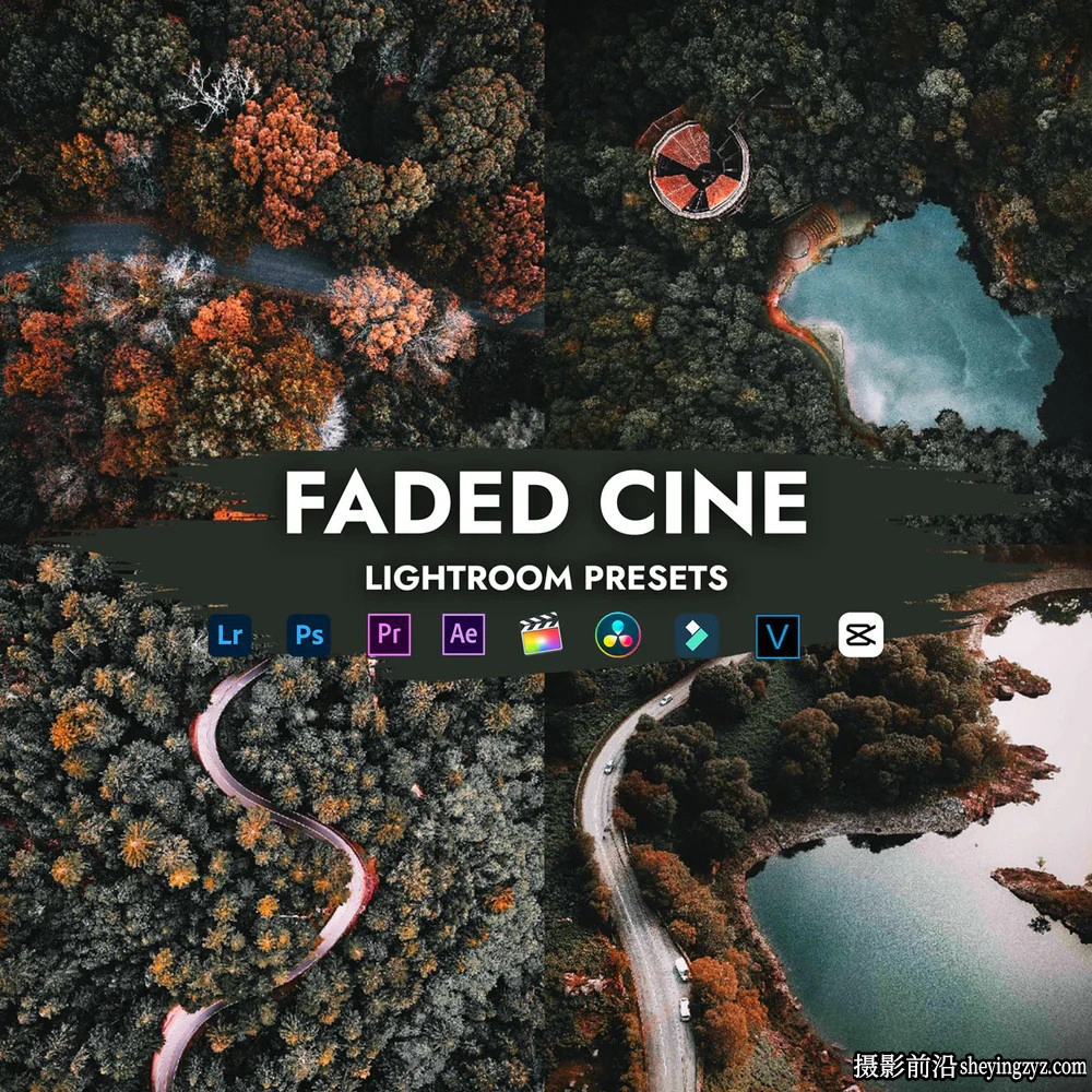 无人机航拍褪色电影风光LR预设及LUT预设 FADED CINE PRESETS