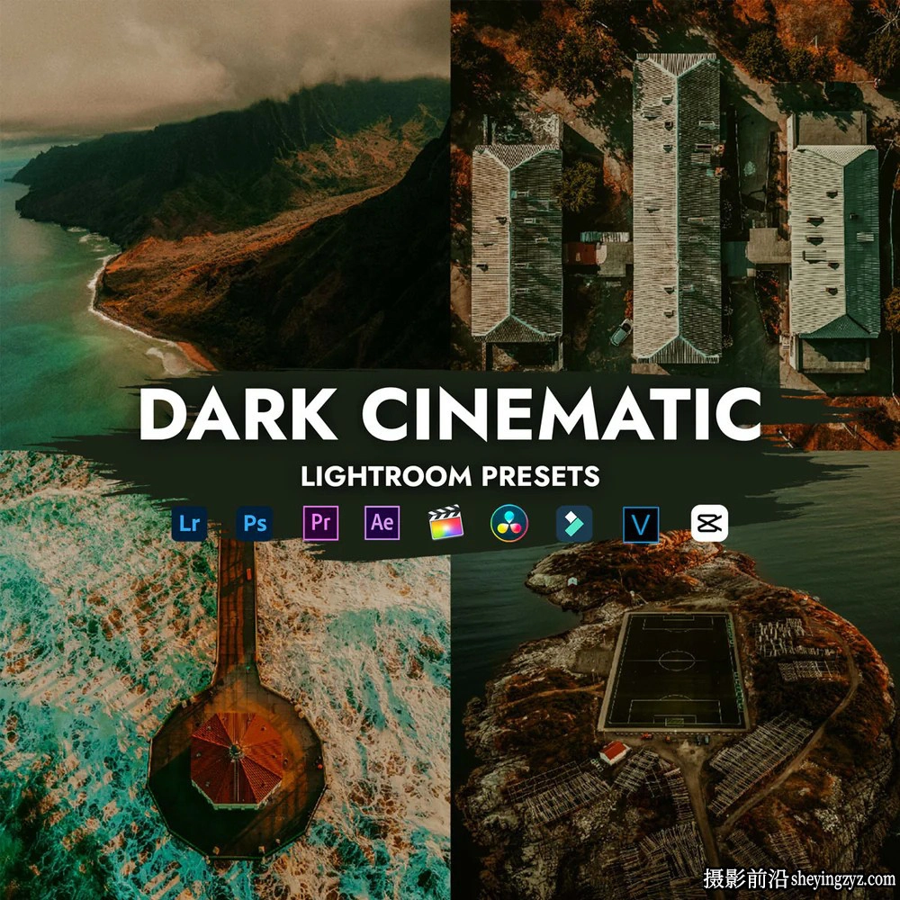 黑暗电影无人机航拍LR预设级LUT以上 DARK CINEMATIC PRESETS