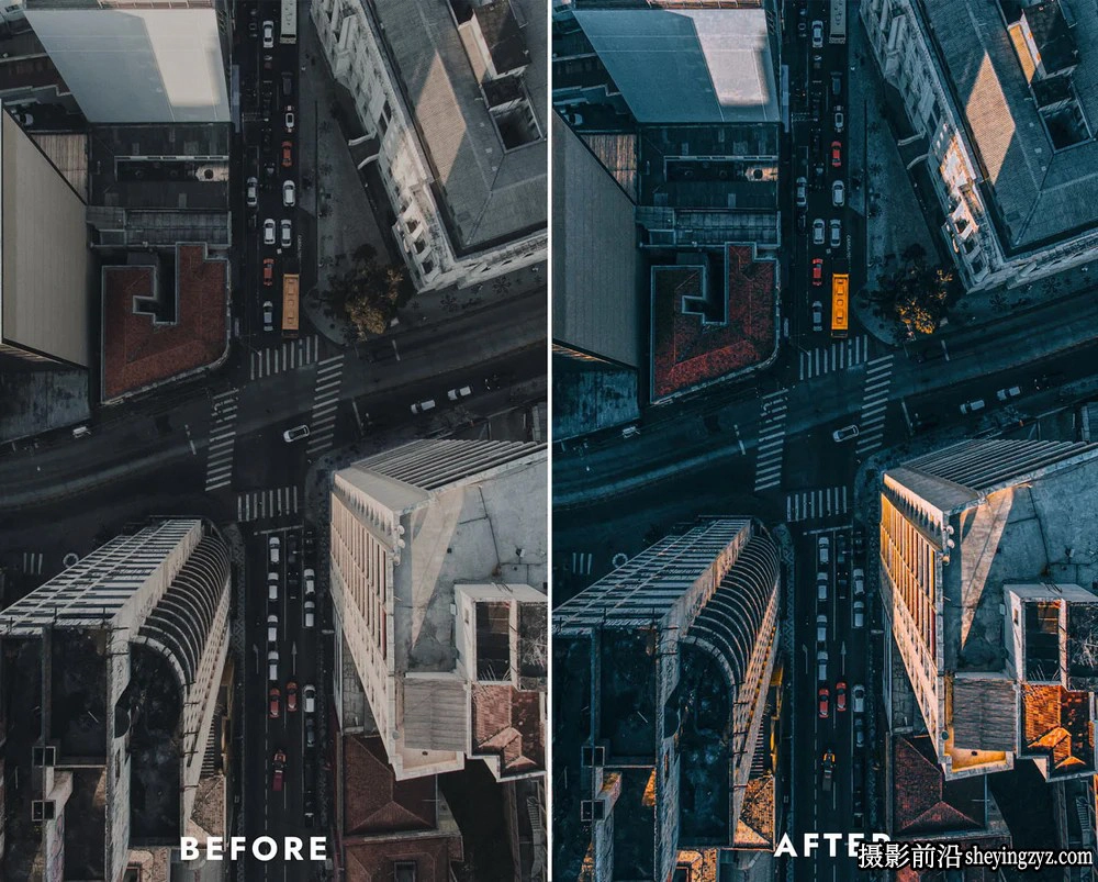 城市无人机航拍黑金电影风光LR预设及LUT预设 URBAN DRONE PRESETS