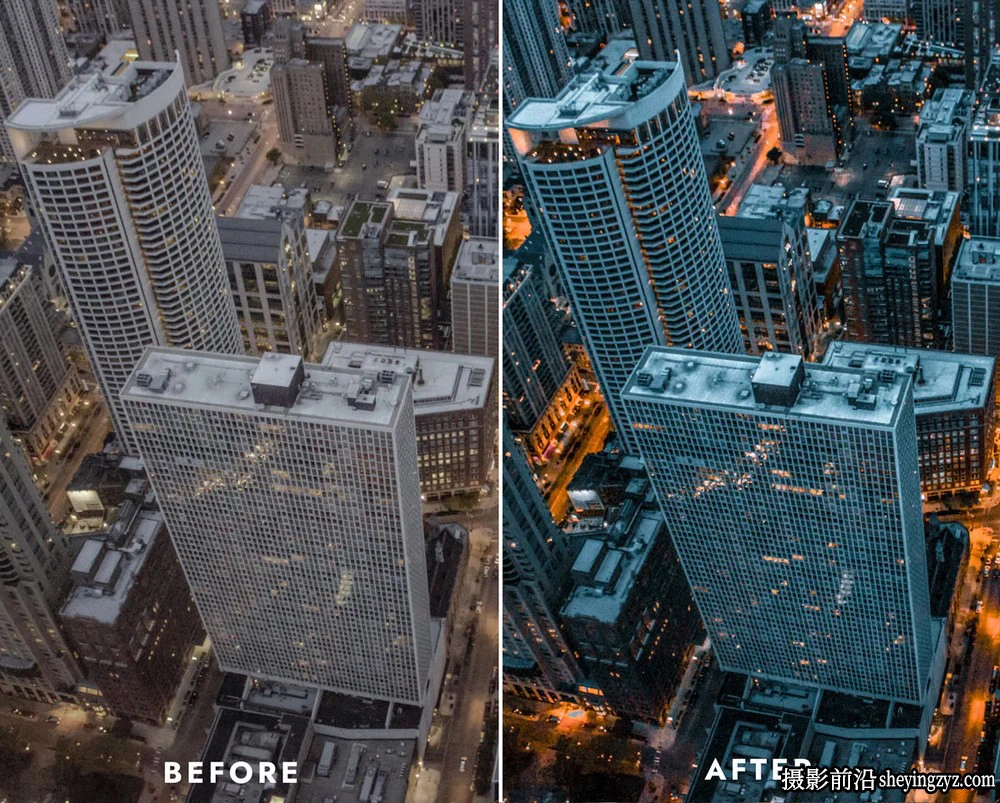 城市无人机航拍黑金电影风光LR预设及LUT预设 URBAN DRONE PRESETS