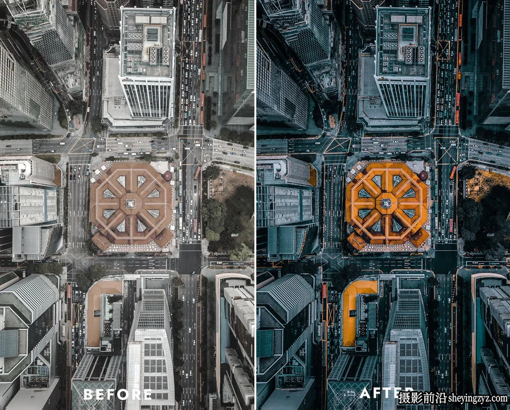 城市无人机航拍黑金电影风光LR预设及LUT预设 URBAN DRONE PRESETS