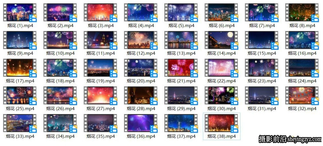 38种4K新年元旦节日烟花烟火高清背景LED视频素材