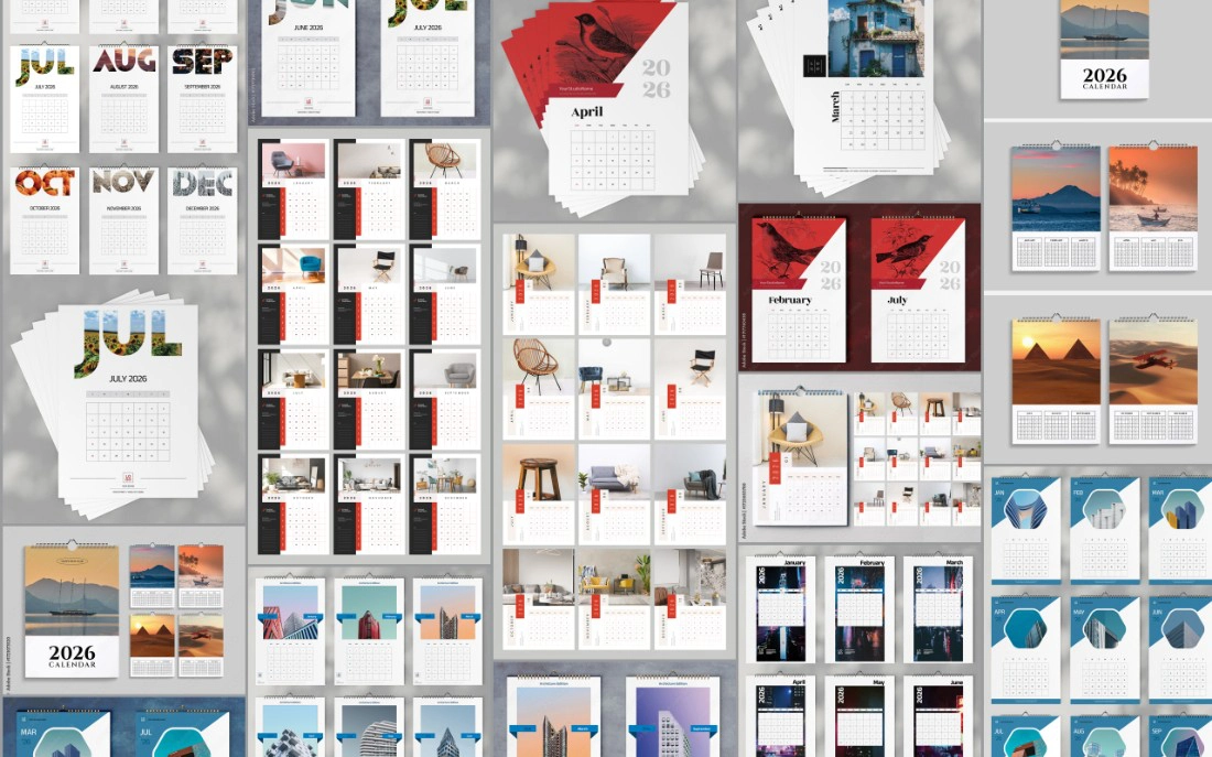 29套2026年新年日历InDesign模板 29xINDT
