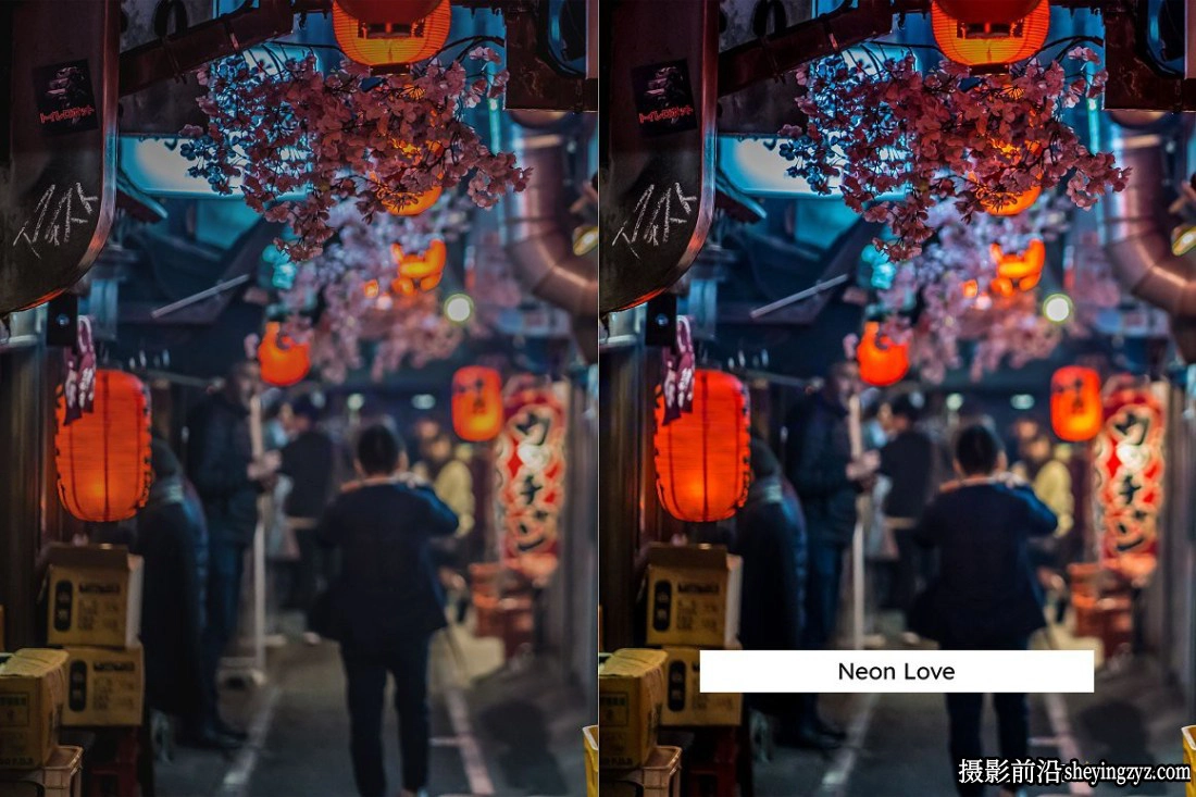 20款城市街道夜景霓虹灯LR预设及LUT 20 Fiery Nights Presets &amp; LUTs