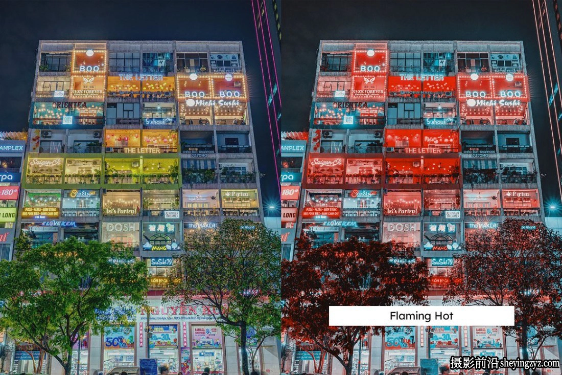 20款城市街道夜景霓虹灯LR预设及LUT 20 Fiery Nights Presets &amp; LUTs