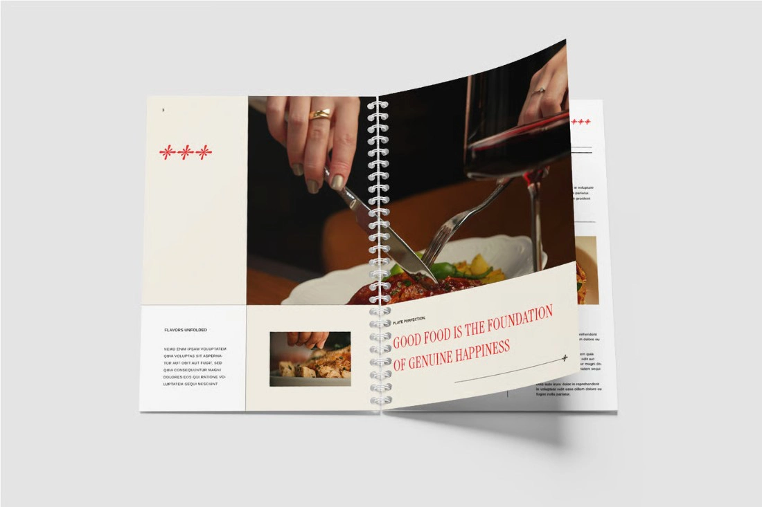 美学烹饪书/食谱InDesign模板