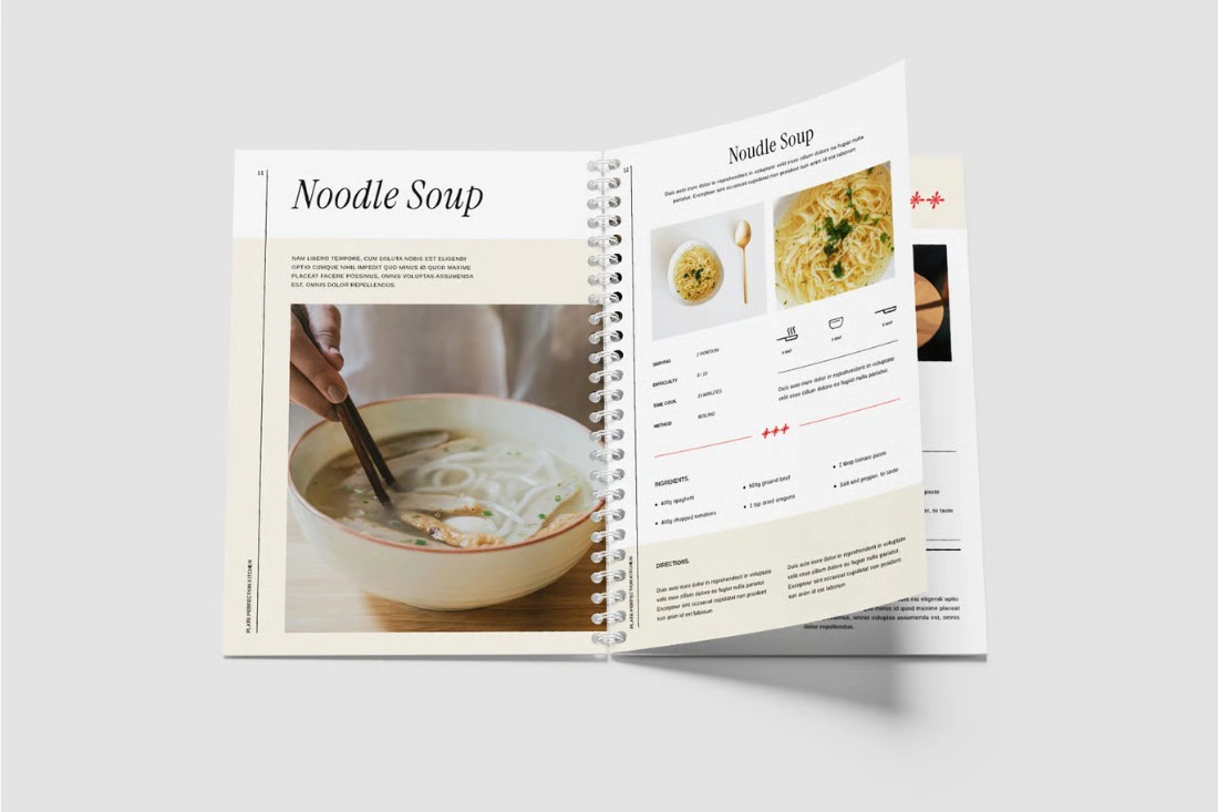 美学烹饪书/食谱InDesign模板