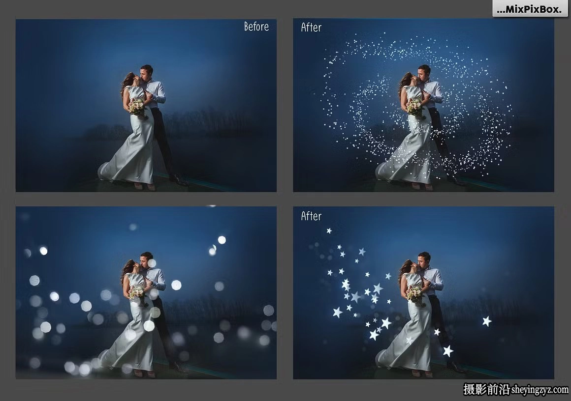 100种闪闪发光的银色灯光光斑叠加覆盖合成素材