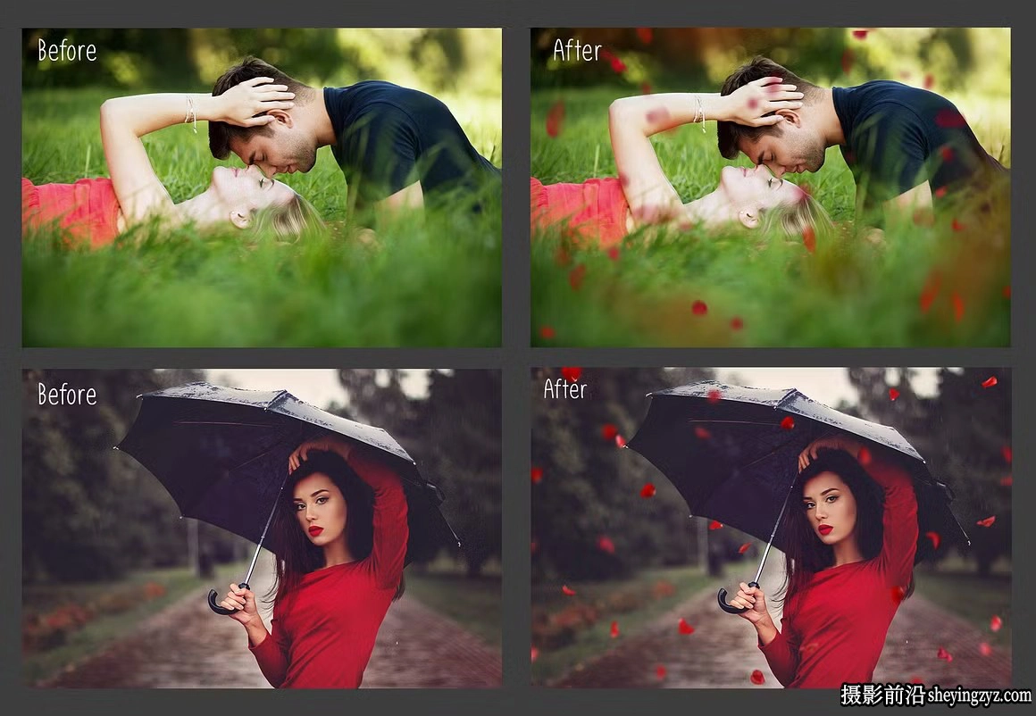 41种飘落的红玫瑰花瓣摄影后期叠加覆盖合成素材
