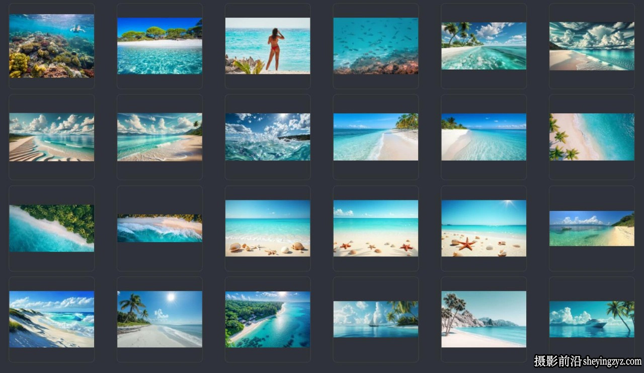 湛蓝海滩沙滩潮汐高清图片素材#2,25xJPEG