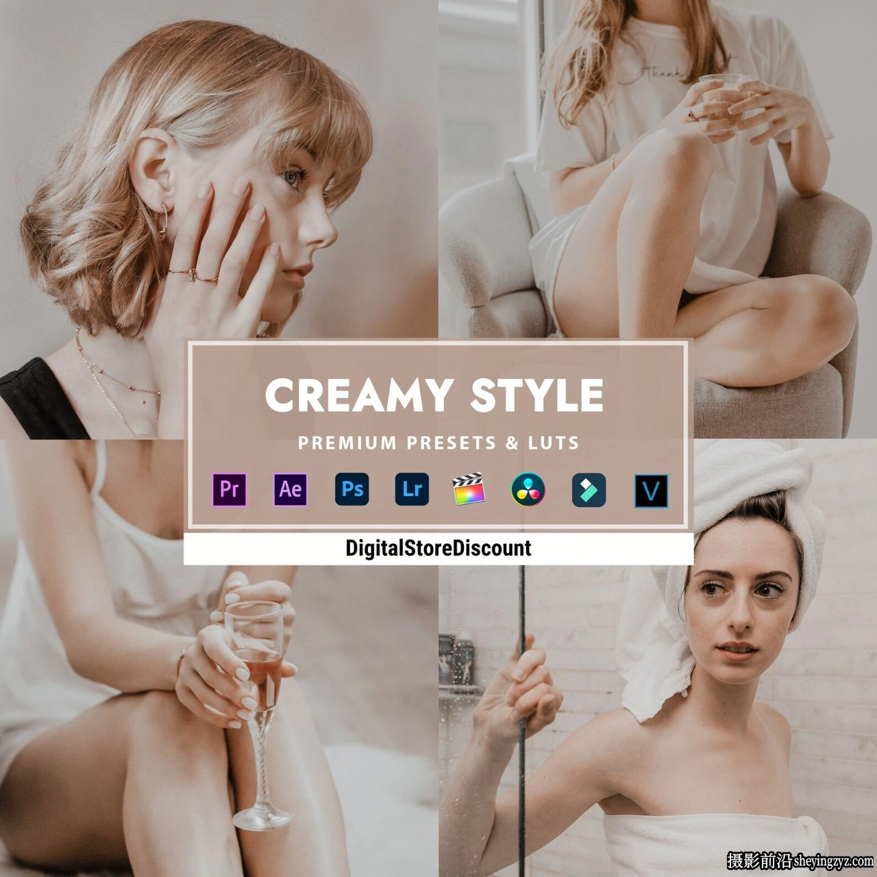 奶油复古风人像调色滤镜LR预设LUT预设Creamy Presets and LUTs