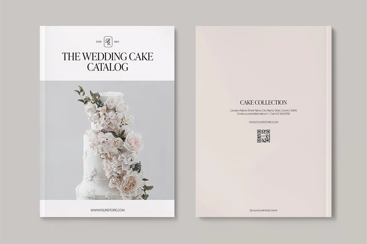 婚礼策划师婚礼蛋糕目录排版设计InDesign模板
