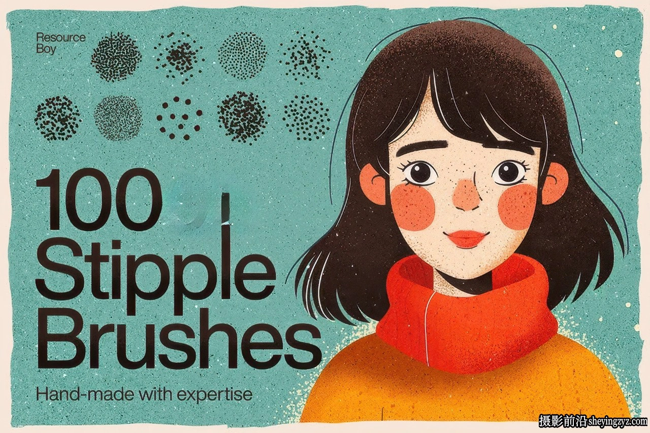 100款点描阴影画笔Photoshop笔刷下载