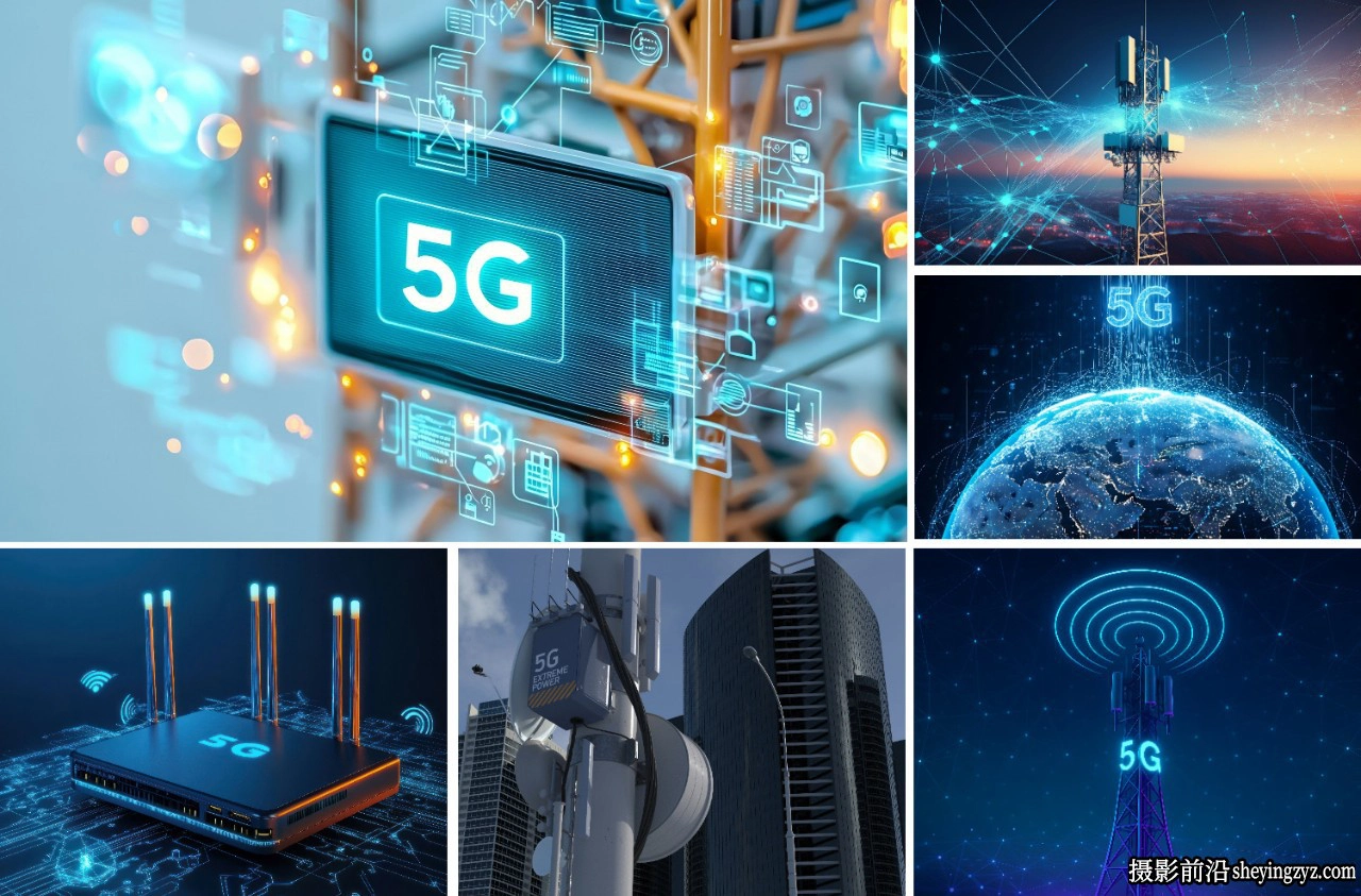 5G移动通信科技背景高清图片素材 34xJPEG