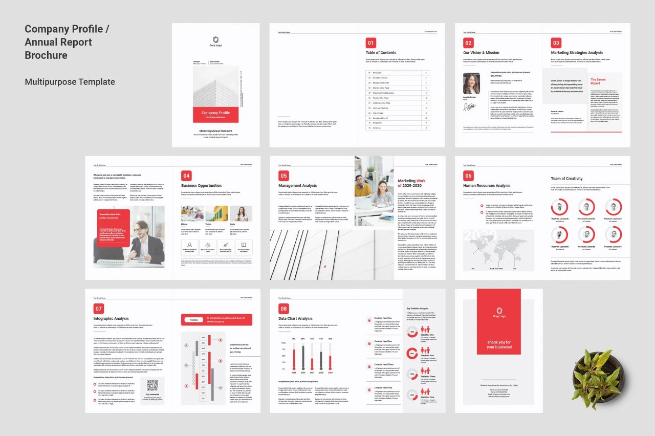 公司简介商业手册 / 年度报告InDesign模板