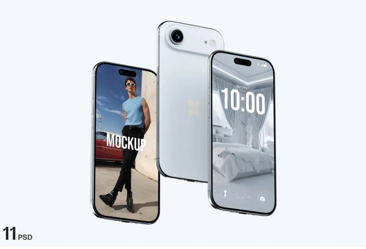 逼真的iPhone 17 Air PS样机模型合集