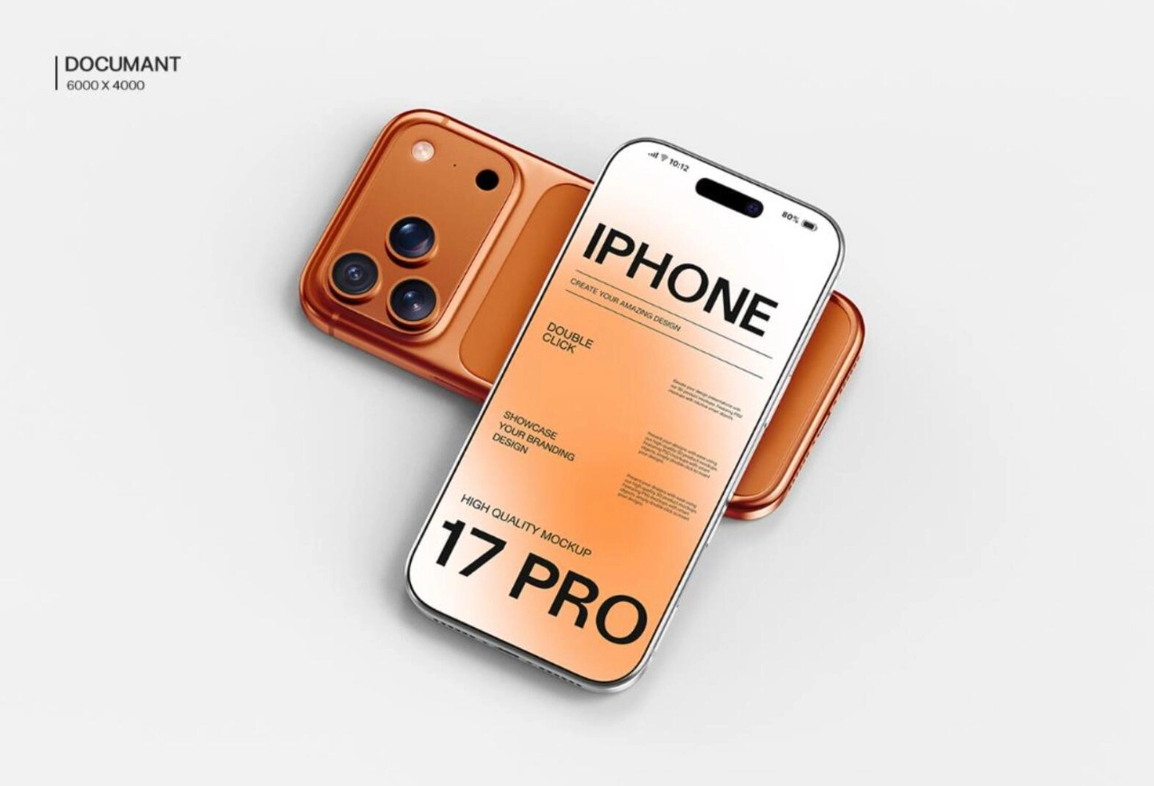 iPhone 17 Pro 渐变背景PS样机模型
