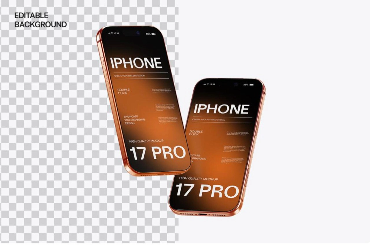 iPhone 17 Pro 渐变背景PS样机模型