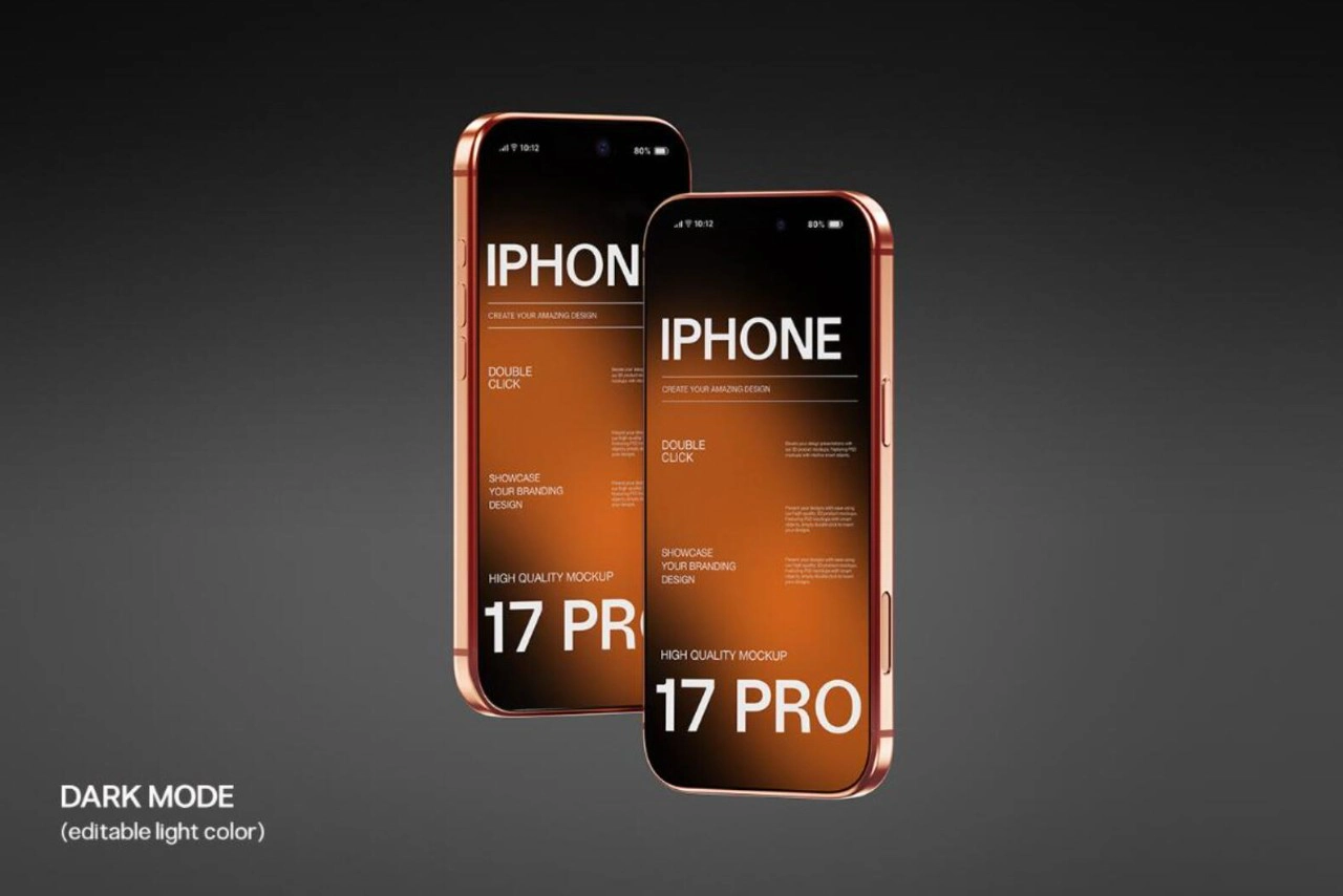 iPhone 17 Pro 渐变背景PS样机模型