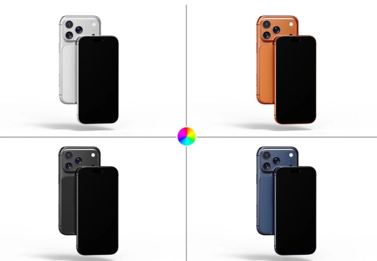 iPhone 17 Pro 渐变背景PS样机模型