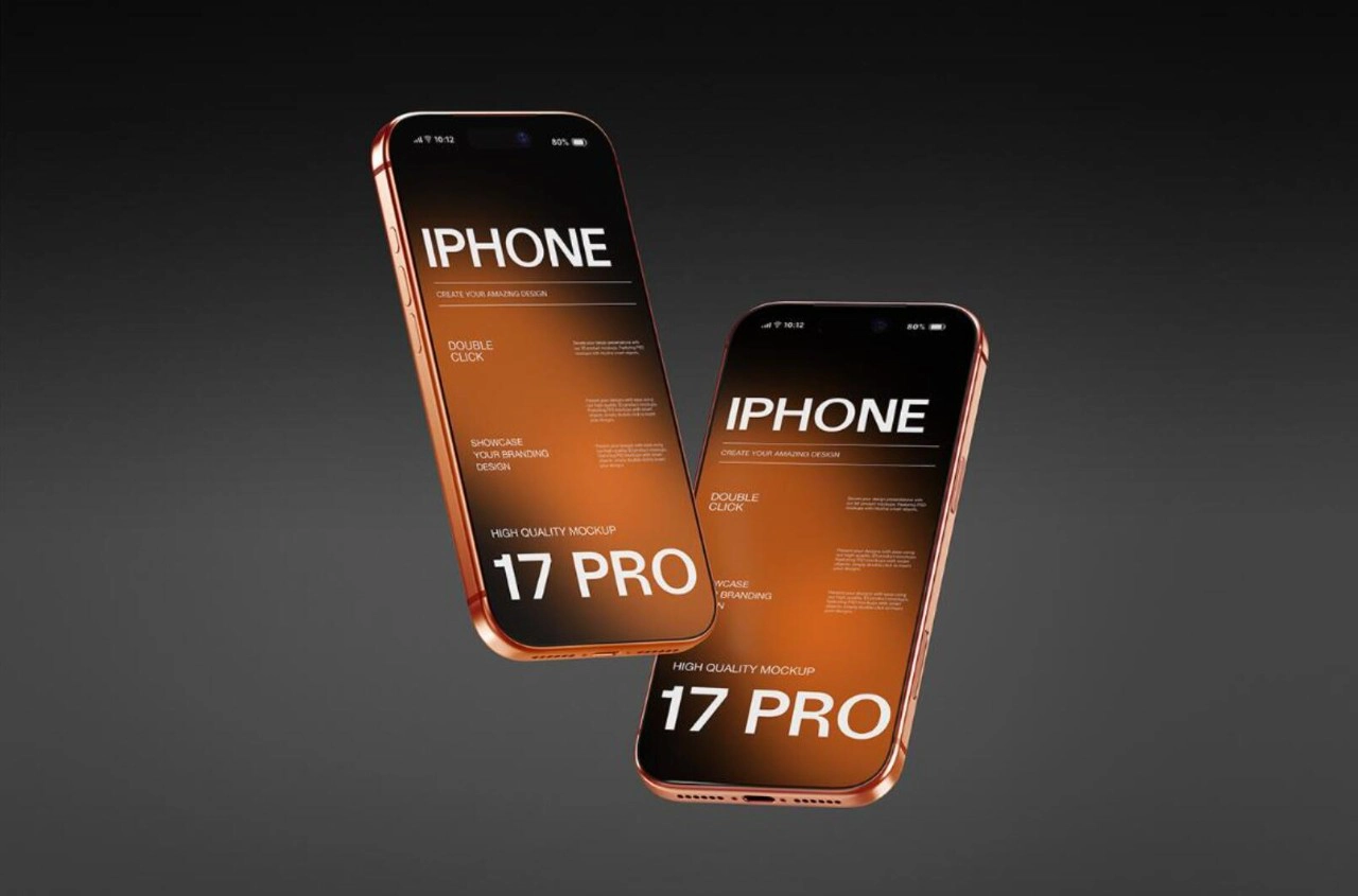 iPhone 17 Pro 渐变背景PS样机模型