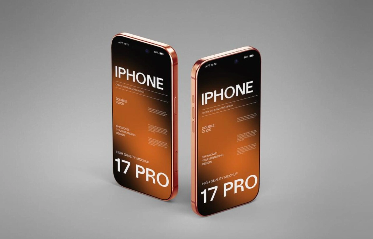 iPhone 17 Pro 渐变背景PS样机模型