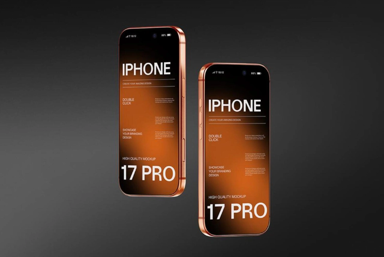 iPhone 17 Pro 渐变背景PS样机模型