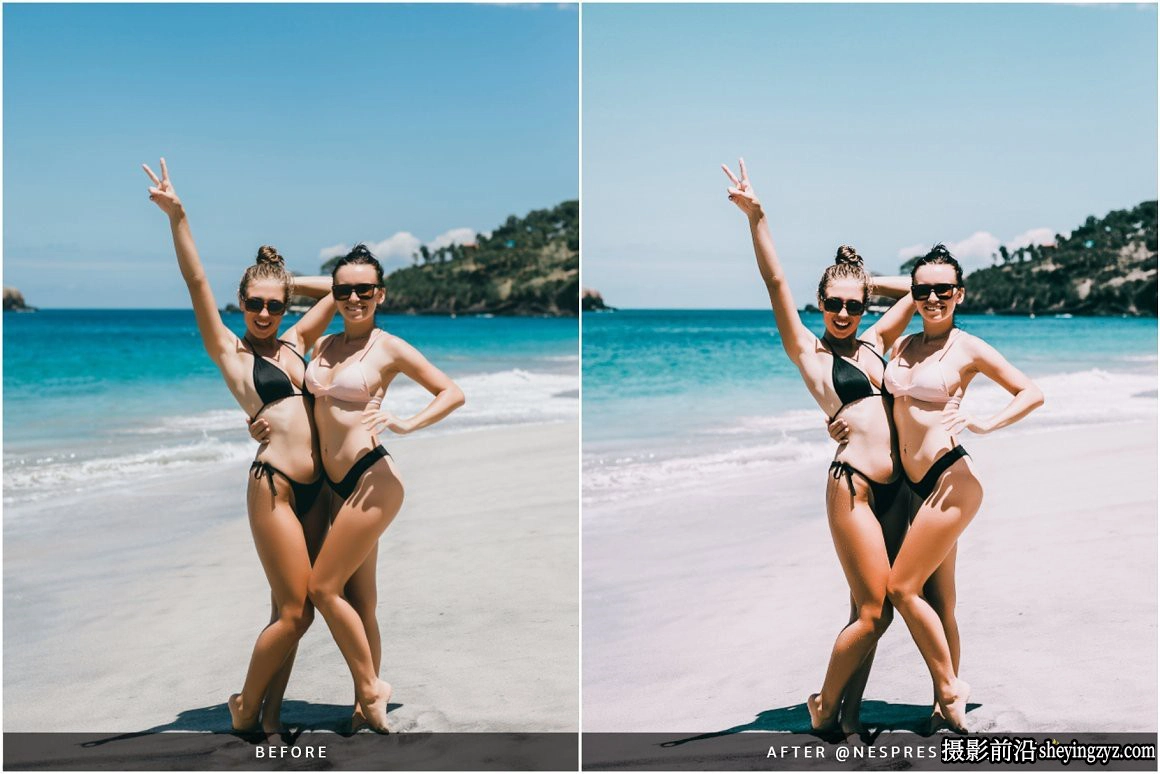 沙滩海滩旅拍胶片人像调色LR预设Maldives Blue Lightroom Presets
