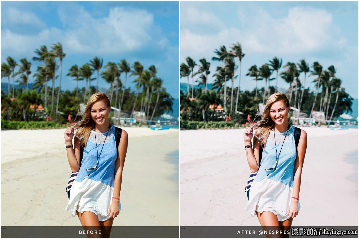 沙滩海滩旅拍胶片人像调色LR预设Maldives Blue Lightroom Presets
