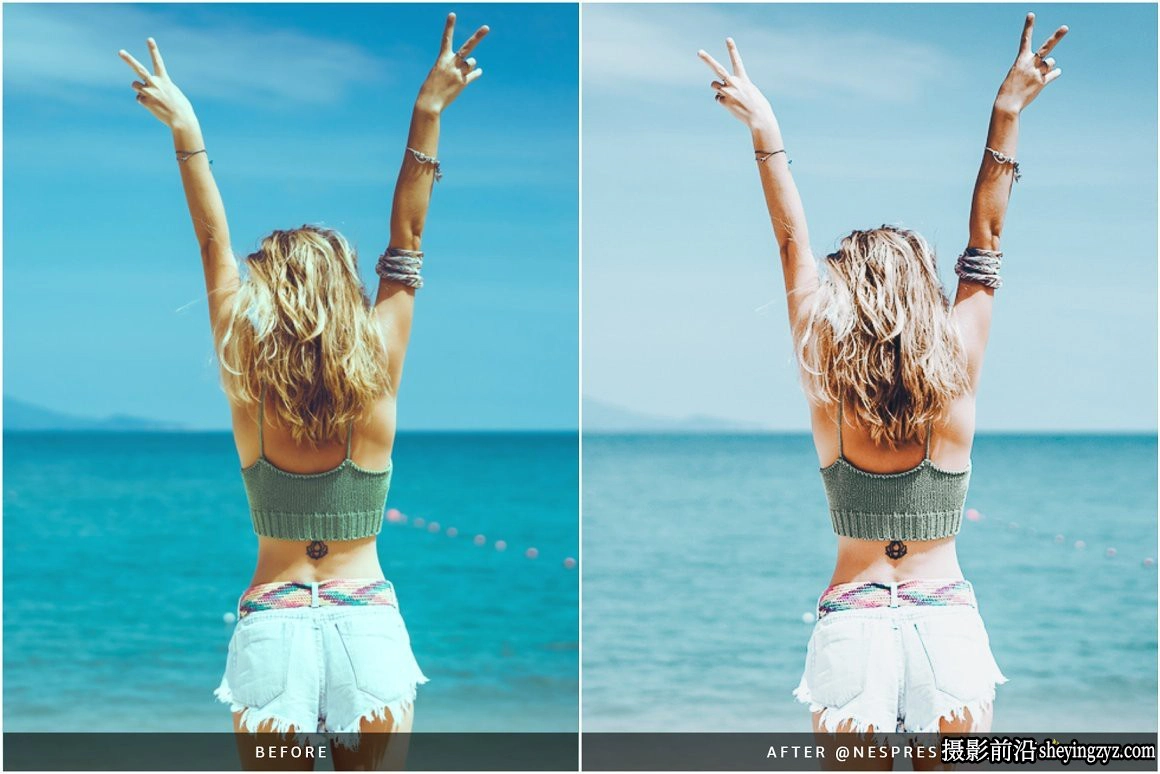 沙滩海滩旅拍胶片人像调色LR预设Maldives Blue Lightroom Presets