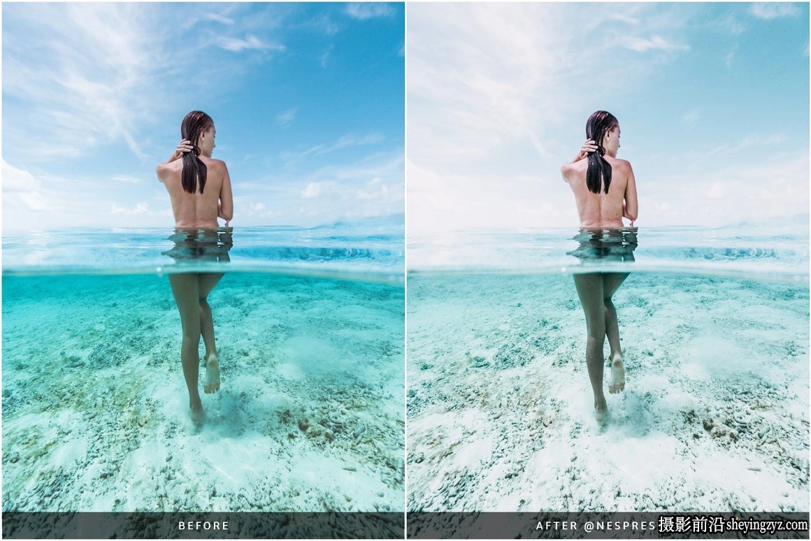 沙滩海滩旅拍胶片人像调色LR预设Maldives Blue Lightroom Presets