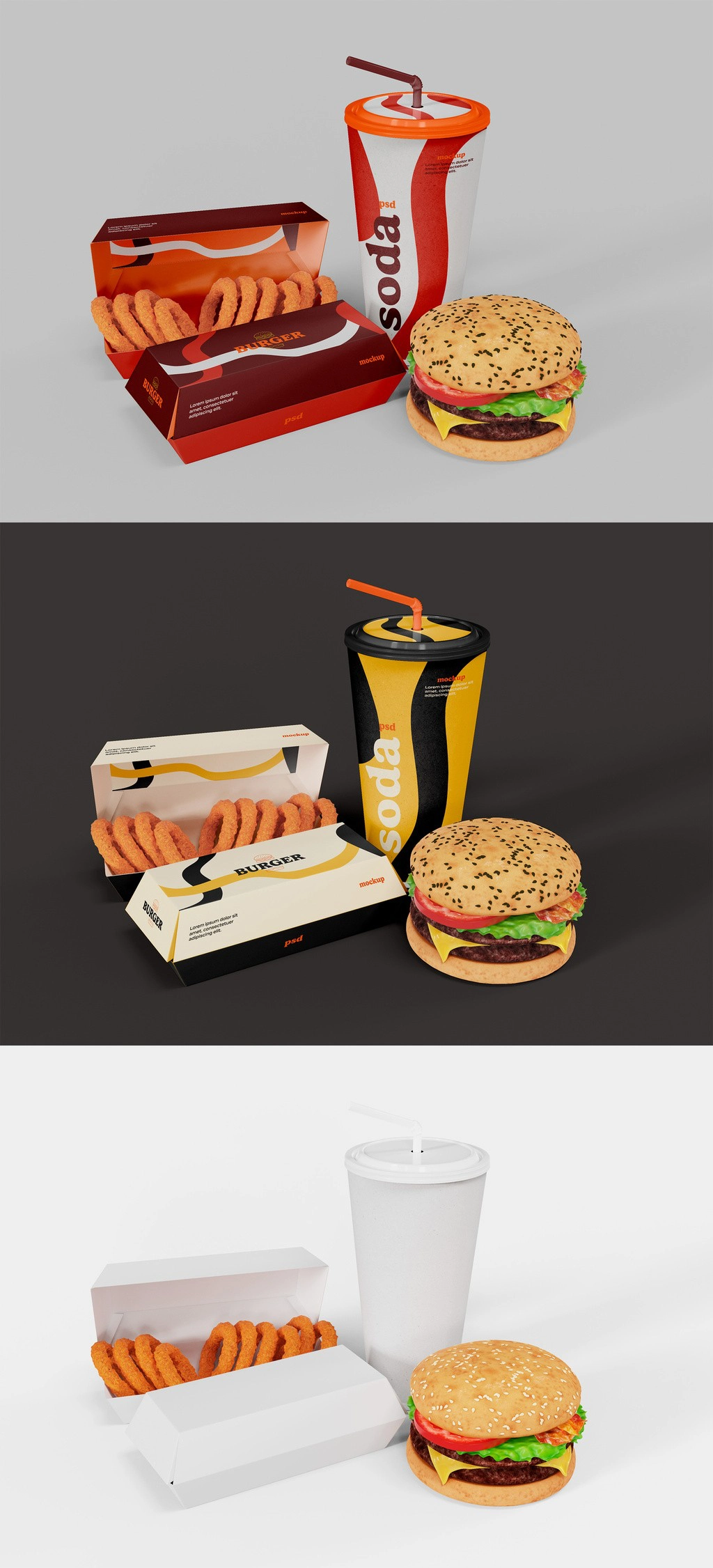 21种快餐美食与饮料产品包装模型合集 #2 21·xPSD
