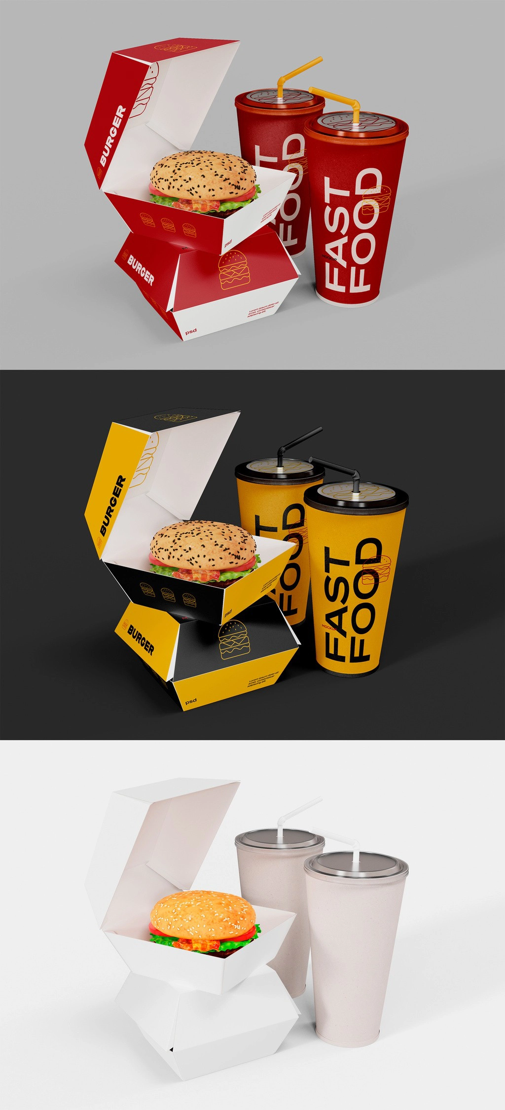 21种快餐美食与饮料产品包装模型合集 #2 21·xPSD