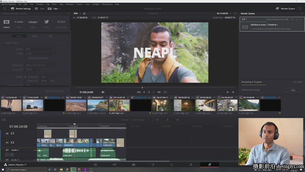 DaVinci Resolve 剪辑教程- 达芬奇初学者视频剪辑教程-附=中英字幕