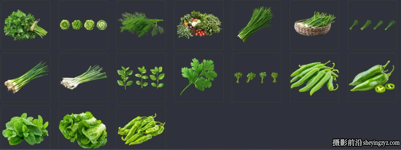 52种沙拉配菜绿叶蔬菜透明PNG免扣素材 52xPNG