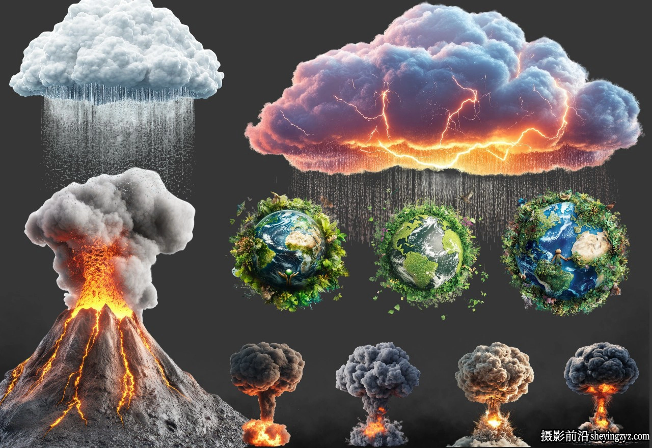 龙卷风火山海啸等气候与自然灾害PNG免扣素材 46xPNG