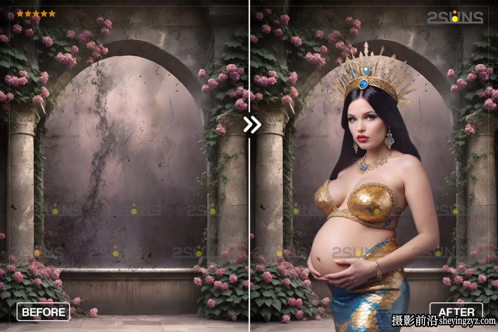 7种花卉背景数码背景工作室孕妇照素材