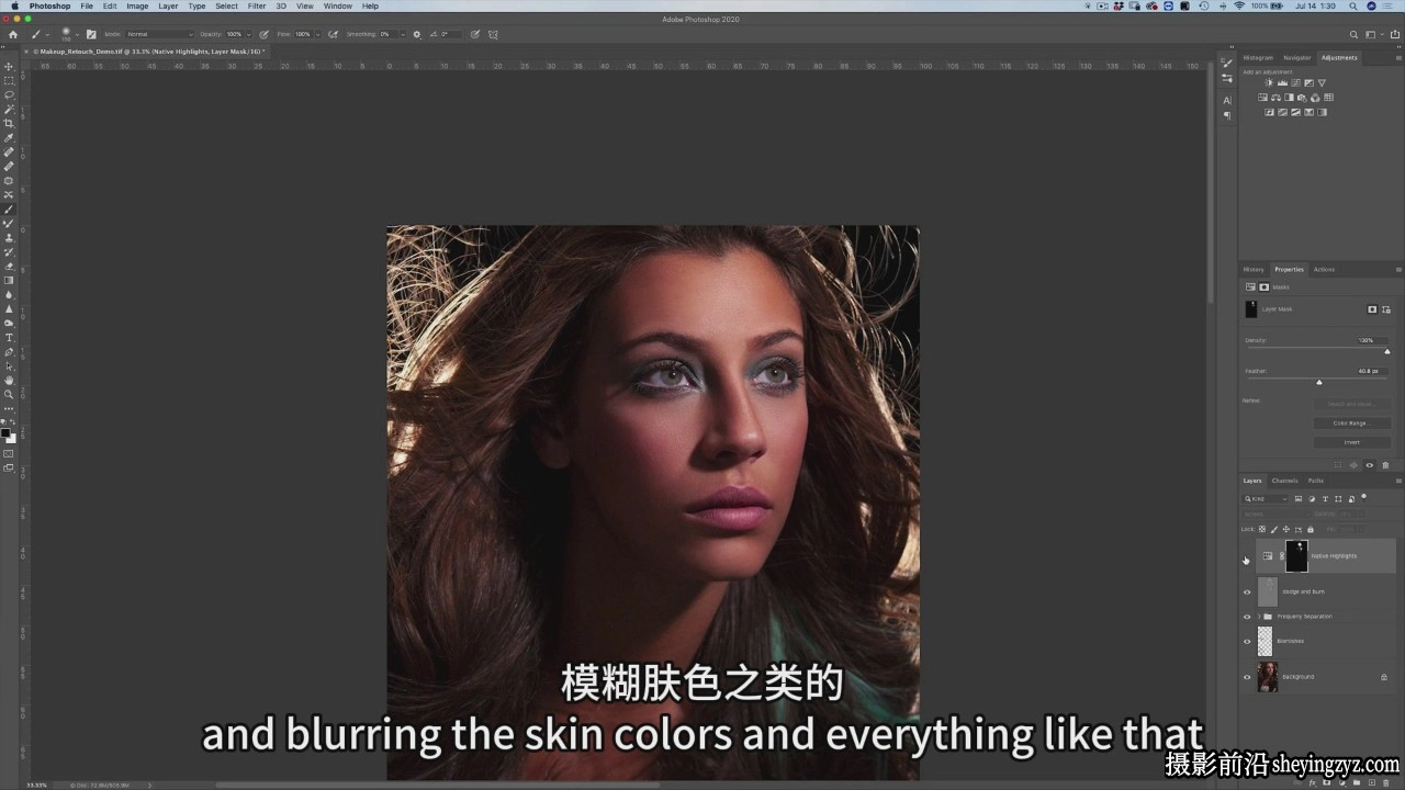 摄影师 Kristina Sherk 人像美容化妆修饰技巧摄影后期教程-中英字幕