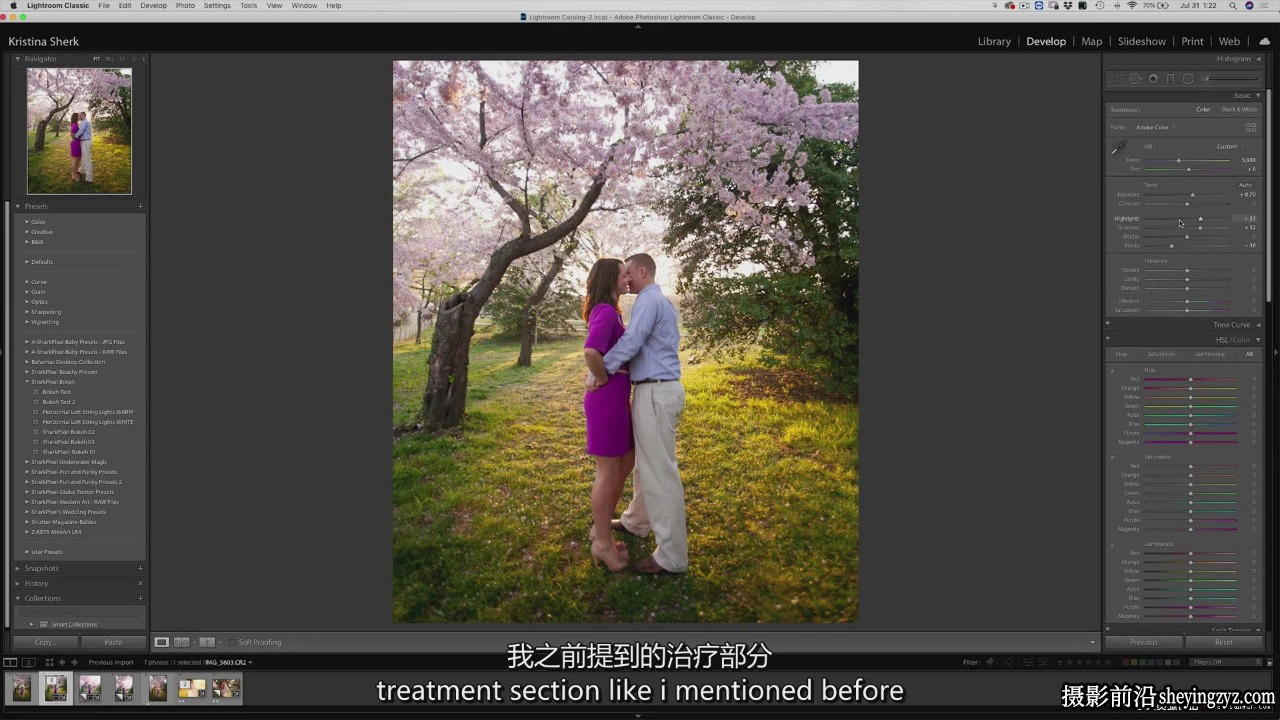 摄影师 Kristina Sherk Lightroom中为图像添加光影效果-中英字幕