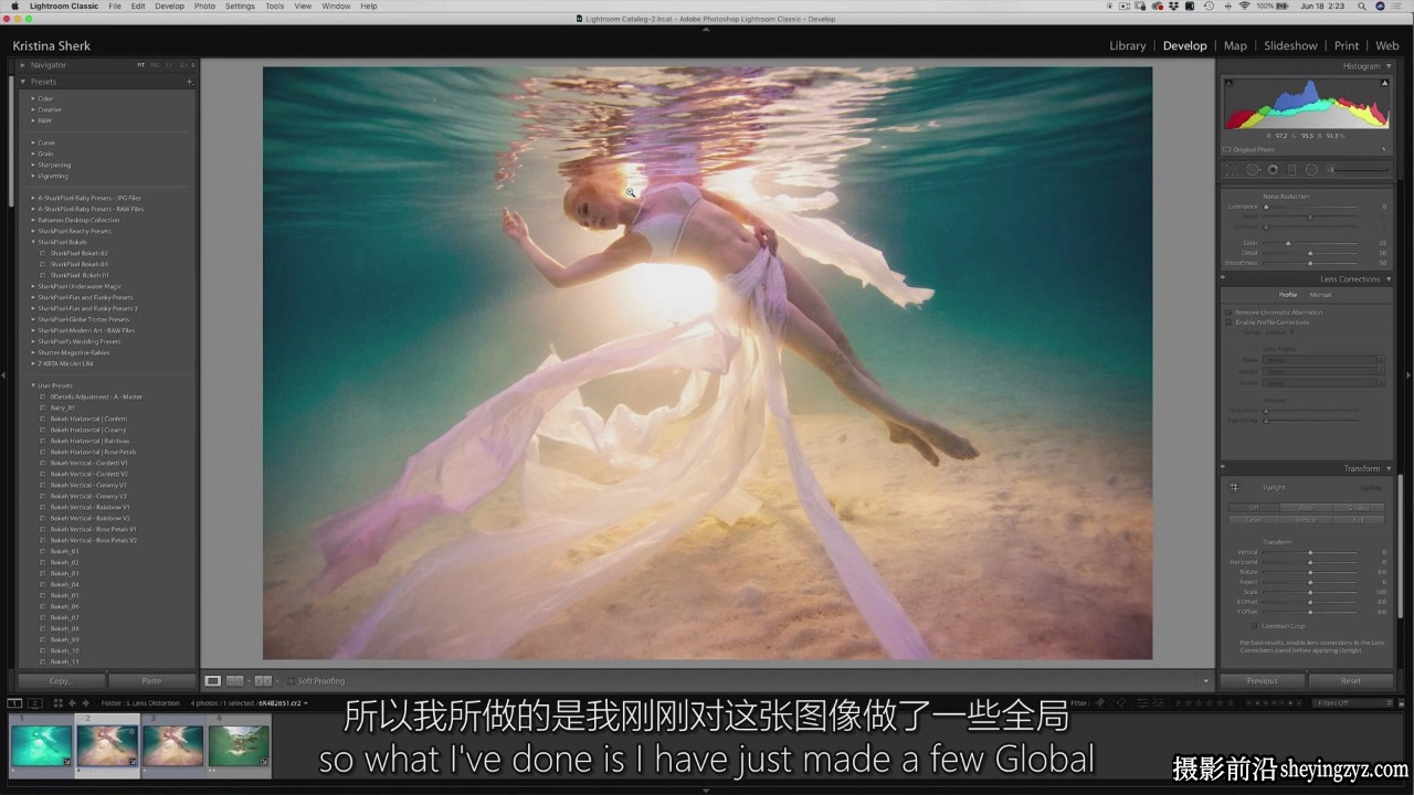 摄影师 Kristina Sherk 水下图像后期修图技巧教程-中英字幕