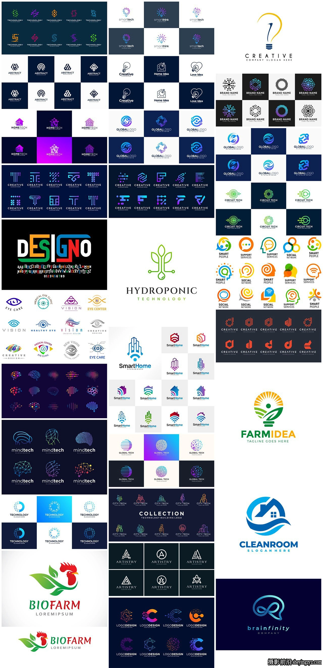 30套AI矢量标志集 |200个优质标志LOGO矢量素材
