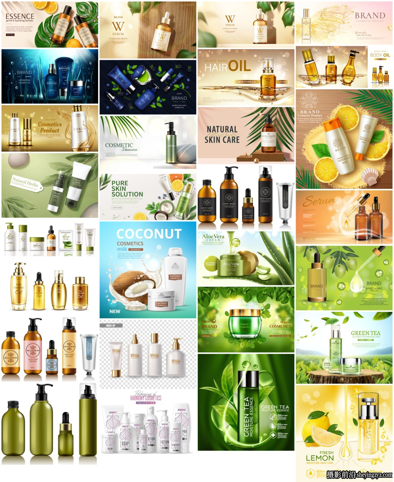 29套化妆品包装广告矢量模板与标签 29xAI