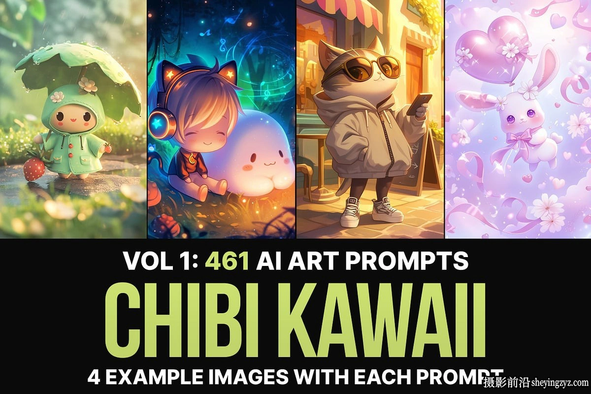 461个Q版卡哇伊Kawaii艺术图像生成AI提示词第一季 VOL 1